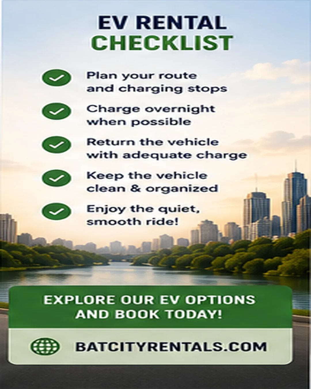 Electric vehicle rental return checklist for Austin drivers